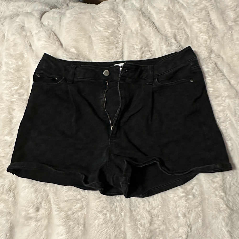 SLIGHTLY USED Black Checkered Jean Shorts RSQ